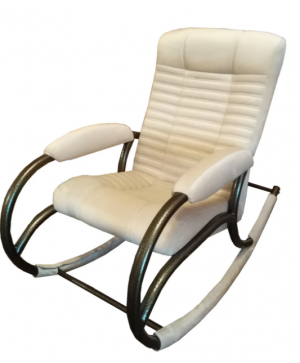 Кресло-качалка нагрузка до 350 кг. экокожа цвет бежевый