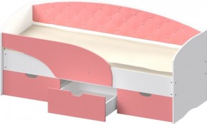 Кровать детская Алиса белый/розовый 80х160