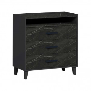 Комод 3 ящика Айрис 455 антрацит/креатель  83х42х88