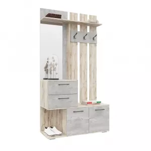 Прихожая с зеркалом ящиками и тумбой Бостон ВШ-1 дуб крафт серый бетон 110х45х212
