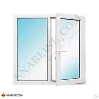 Окно металлопластиковое поворотно-откидное двустворчатое правое  Рехау 120x120 см
