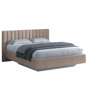 Кровать двуспальная с ПМ+ящик Виола  Бежевый Велюр 160x200