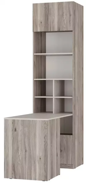 Стол-шкаф Анима дуб серый/белый 150х60х229
