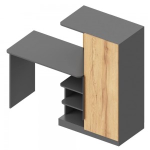 Стол письменный с пеналом Стил Дуб/Темно серый 145х57х128