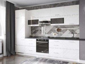Кухонный гарнитур Бьянка 38 белый глянец\белый шпон