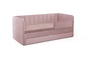Кровать детская с ящиком розовая 160х80