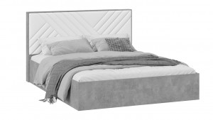 Кровать Хилтон 1,6  (без подъемного механизма) белый/серый