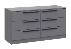 Комод 6 ящиков Берген серый графит 120х45х65