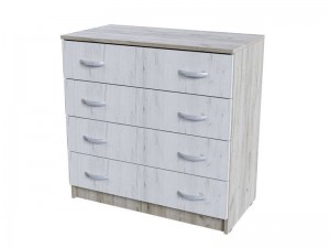 Комод 4 ящика КМ 554-М Басса Крафт белый/серый 80x41х79