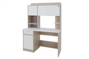 Стол письменный прямой Котофей Сонома/белый 124х60х170