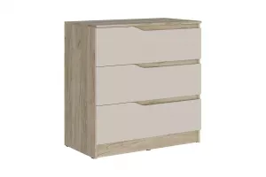 Комод 3 ящика Лавена Дуб Крафт Серый/Кашемир 85х46х87