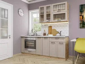 Кухонный гарнитур прямой Барселона Кашемир матовый 214х200х60